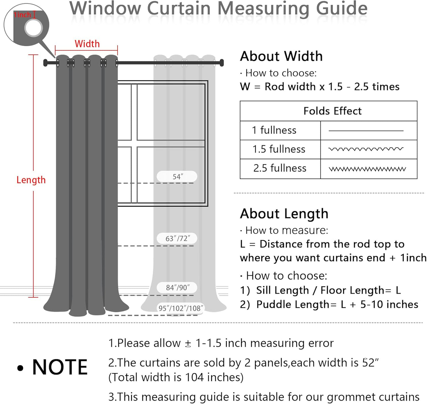 MYSKY HOME 100% Blackout Curtains for Bedroom Total Light Blocking Curtains 90 Inch Long Room Darkening 2 Panels Grommet Double Layer Privacy Window Drapes with Rainbow Pom Pom Sheer 52" x 90"