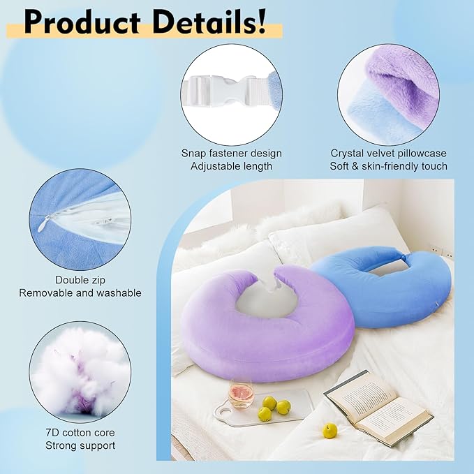 vamorry Gaming Pillow Arm Support Pillow for Bed & Sofa: Ergonomic U-Shaped Lap Pillow with Elbow Rest for Adults & Kids - Reduces Arm Pain & Fatigue During Gaming, Reading, Working & Crocheting