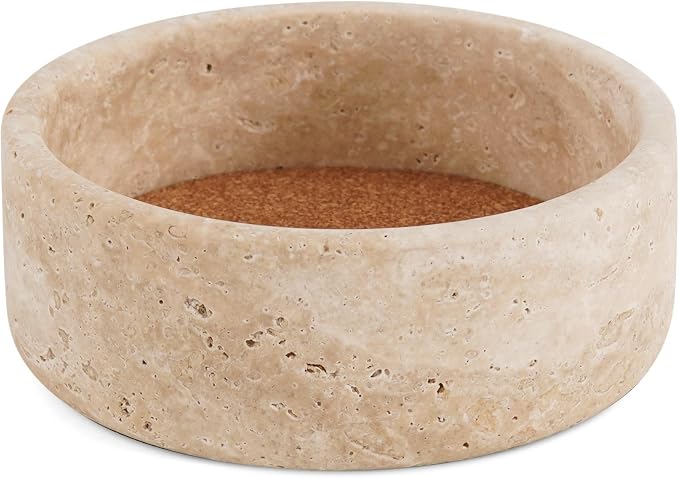 Radicaln Marble Wine Coasters 5.5" Inches Travertine Wine Bottle Coasters for Countertop, Ideal Absorbent Cork Holder for Champagne Bottles