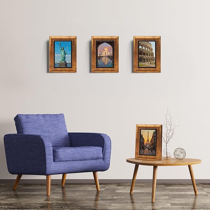 XUANLUO 4x6 Picture Frames Set of 4 Rustic Retro Photo Frame with HD Plastic Cover for Wall Mount and Tabletop Display Family Friends Wedding Gift
