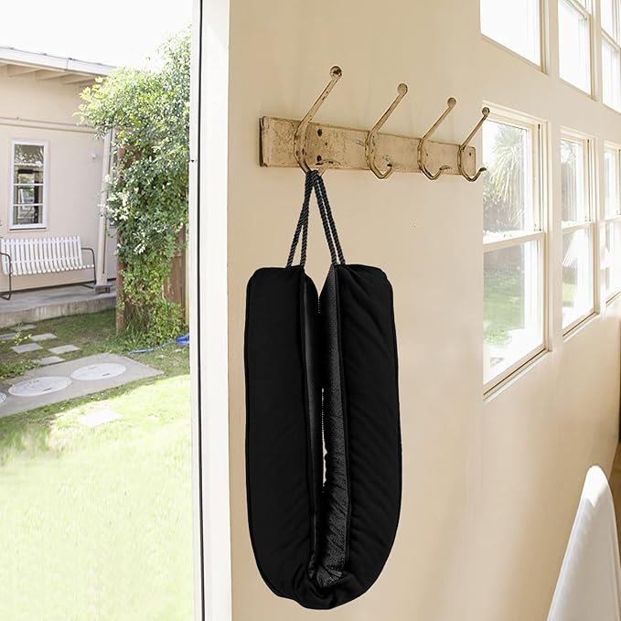 Sunolga 38inch Door Draft Stopper 2.2LB Under Door Noise Air Stopper, 3 Pack Sound Proof Draft Guard for Doors and Windows,Machine Washable - Black