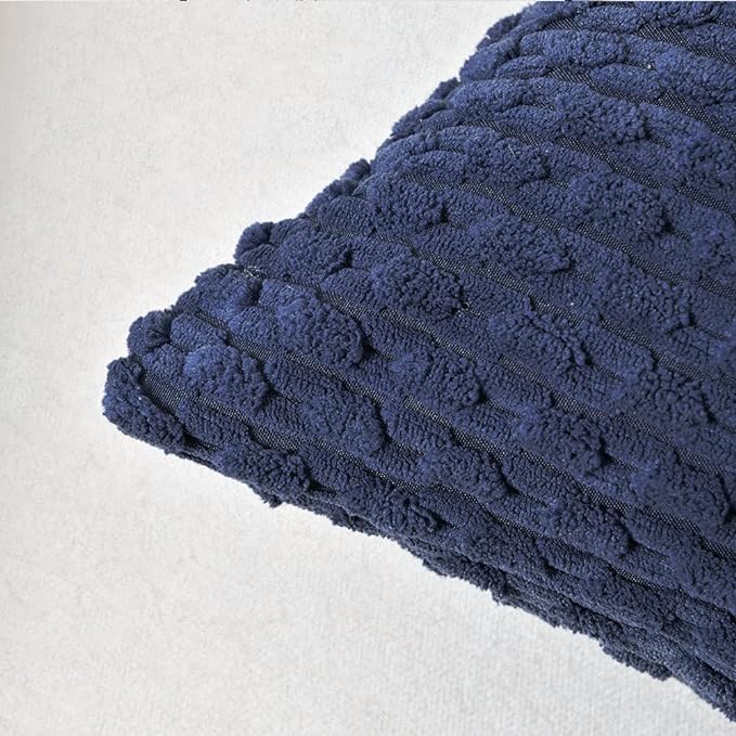 Fancy Homi 2 Packs Navy Blue Long Lumbar Decorative Throw Pillow Covers 16x24 Inch for Couch Bed Sofa, Modern Farmhouse Boho Home Decor, Soft Cute Plush Corduroy Rectangle Cushion Case 40x60 CM