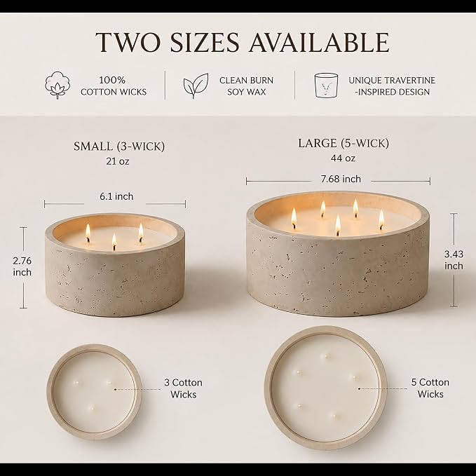 3-Wick Scented Candle-American Sandalwood,Soy Coconut Wax Blend Candle with Acacia Wood Lid,21oz Large Candle,45-Hour Long Burning,Aromatherapy Candle for Home Decor
