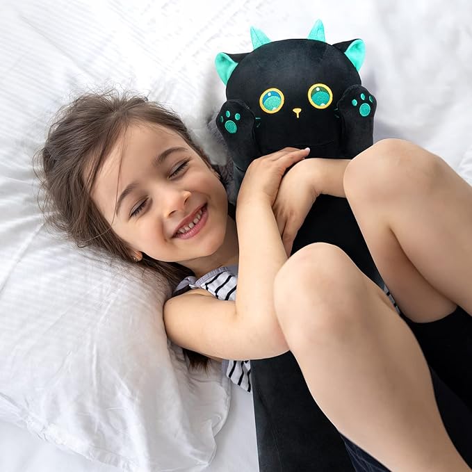 Mewaii Long Cat Plush, 5 Sizes, 120% Extra Filling Giant Plushness Kids Body Pillow, Kawaii Cute Big Eyes Stuffed Animal Plushie, Big Long Body Pillow Gift for Girls 36'