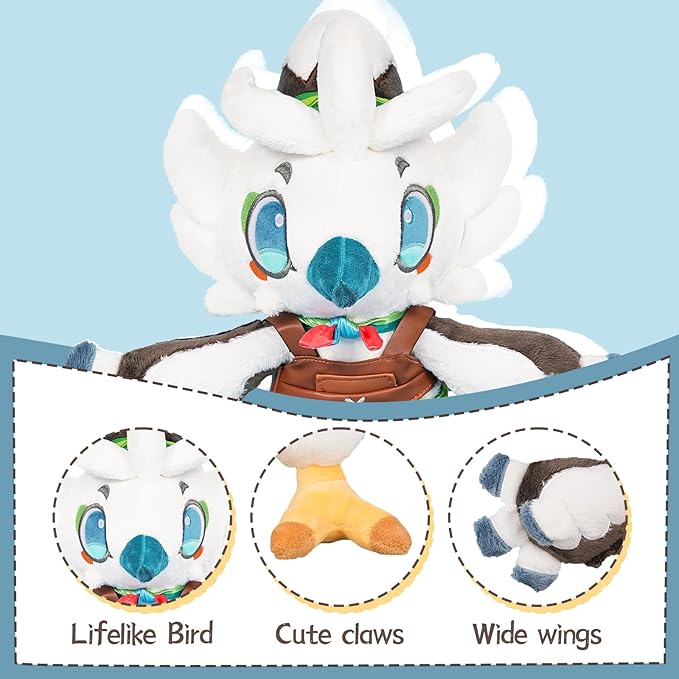 Nadou TLOZ Tulin Plush, 12 Inch White Bird Stuffed Animal, Halloween, Christmas, Birthday Hug Toys for Boys and Girls