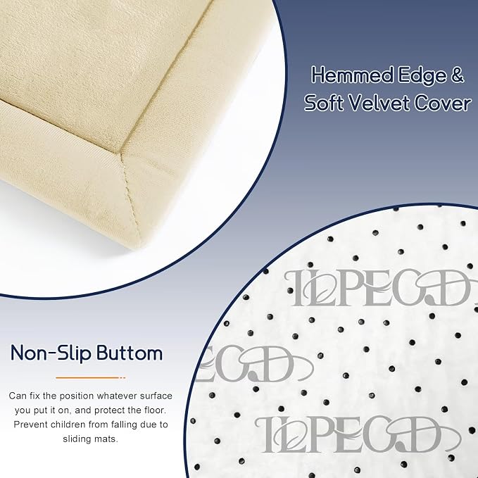 Baby Play Mat for Floor Nursery Rug Muscle Mat Area Rug Playroom Rug 59"x79" Playpen Mat Elastic Foam 1.3" Thick Crawling Mat for Babies,Toddlers, Infants, Kids,Light Beige