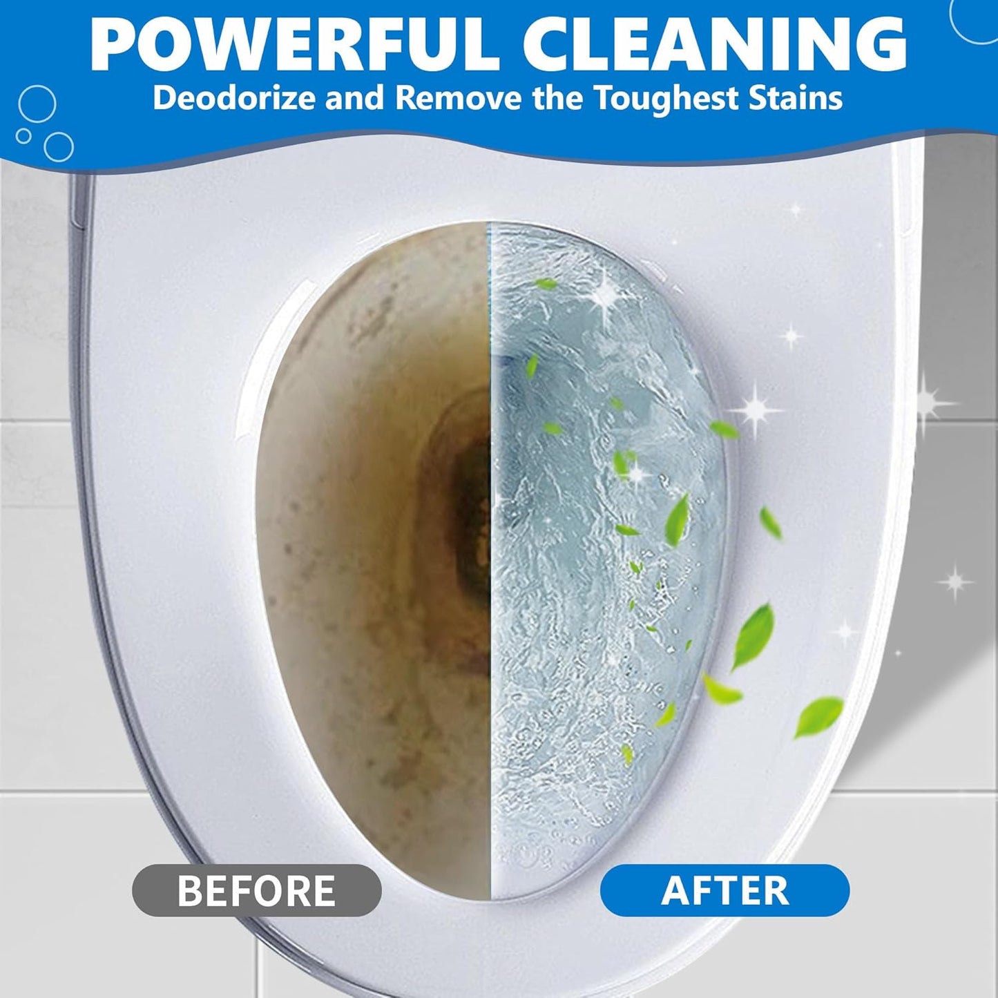 Toilet Bowl Cleaner Sheets, Natural Toilet Bowl Cleaner Strips, Eco-Friendly, Removes Stains & Odors, Non Toxic, Plastic Free, Septic Safe, Ideal Toilet Bowl Cleaner, 120 Uses