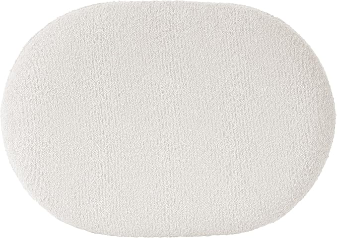 HomePop Quinn Modern Ottoman|Homepop Home Décor|Ottoman for Living Room & Bedroom - Cream White Boucle