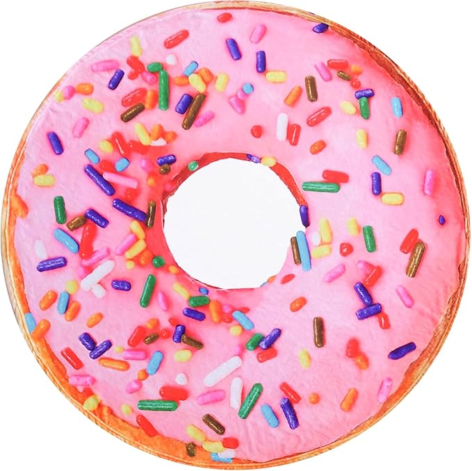 Vessia Pink Donuts Printed Throw Blanket, Realistic Funny Food Blanket for Adults and Kids, 300GSM Soft Giant Donuts Throw for Couch, Sofa, Bed, Fun Decor for All Seasons (60 inches)