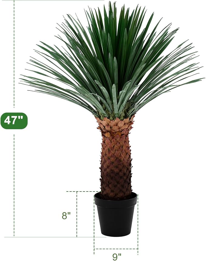 4FT Artificial Agave Plant in Black Pot, 48 Inch Tall Faux Agave Succulent with Realistic Foliage, Fake Floor Plant for Indoor Outdoor Front Porch Patio Home Office Hotel Desert Style Decor
