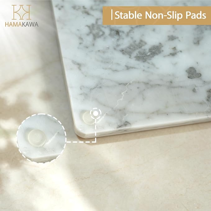 Italian Real Natural Marble Bathroom Vanity Tray 12 inch, Carrara White Stone Jewelry Tray, Rectangle Perfume Trays, Large Tank Trays, Cosmetic Organizer