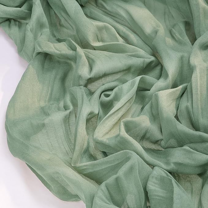 Socomi 10pcs Sage Green Cheesecloth Table Runner Easter Spring Boho Rustic Gauze 120 inch 10FT Cheese Cloth Runner for Wedding Party Baby Shower Home Decor Holiday Decorations