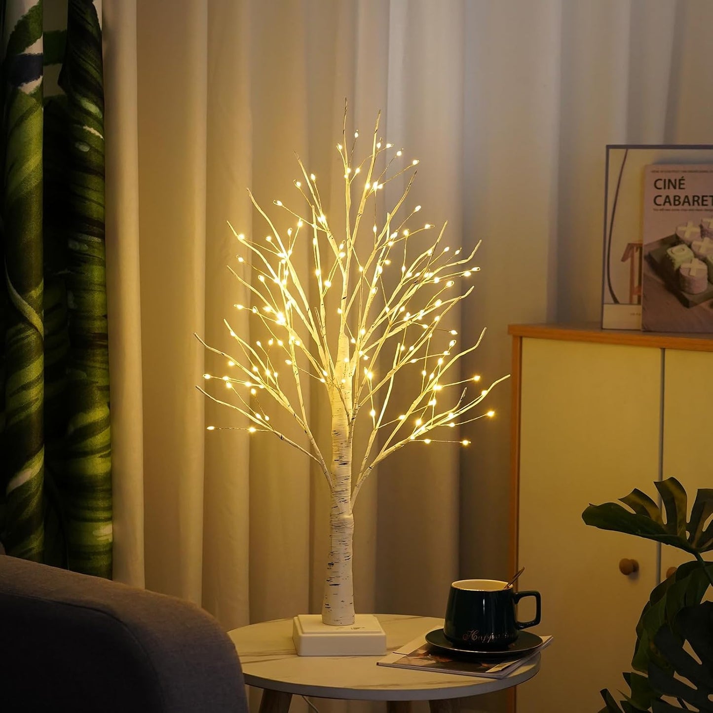144 LED Birch Tree Lights, DIY Artificial Tree Lamp Timer Battery/USB Operated, Tabletop Bonsai Fairy Light Spirit Tree for Bedroom Christmas Home Gifts Decor (Warm White)