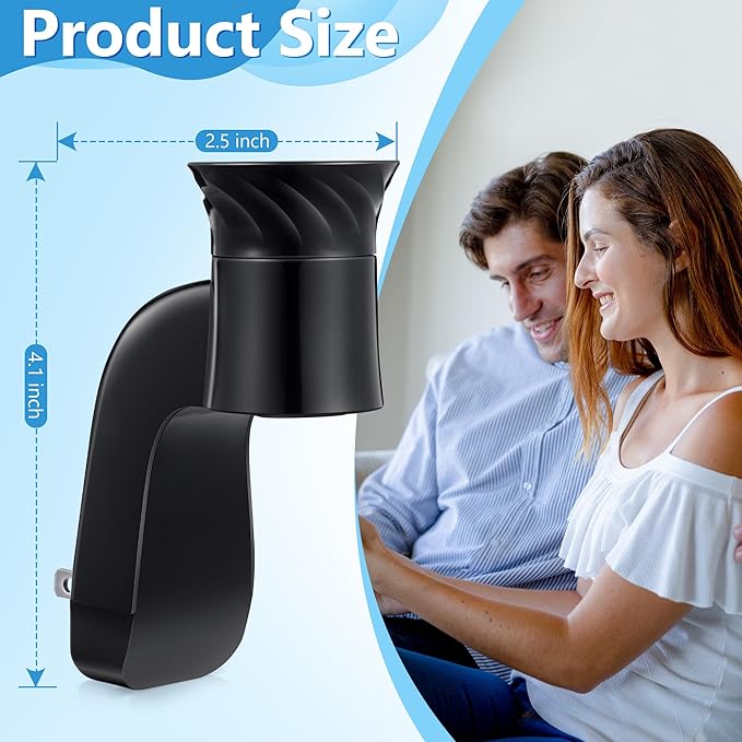Hohean 2 Pack Wall Fragrance Plug in Compatible with Bath and Body Works WallFlower Refills, ETL Certified, Rotatable, Precise Scent Adjustable Fragrance Control Diffuser Plug for Home, Office (Black)