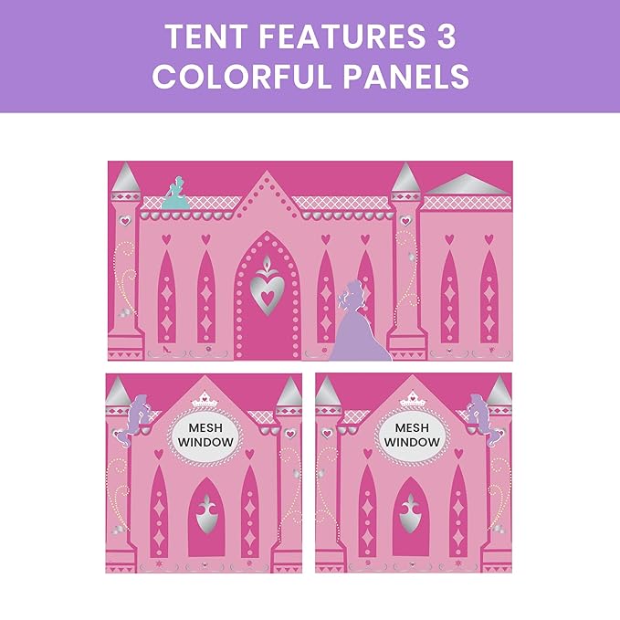 Disney Princess Loft Bed Tent - Curtain Set for Low Twin LoftBed (Bed Sold Separately) by Delta Children (Pack of 10)