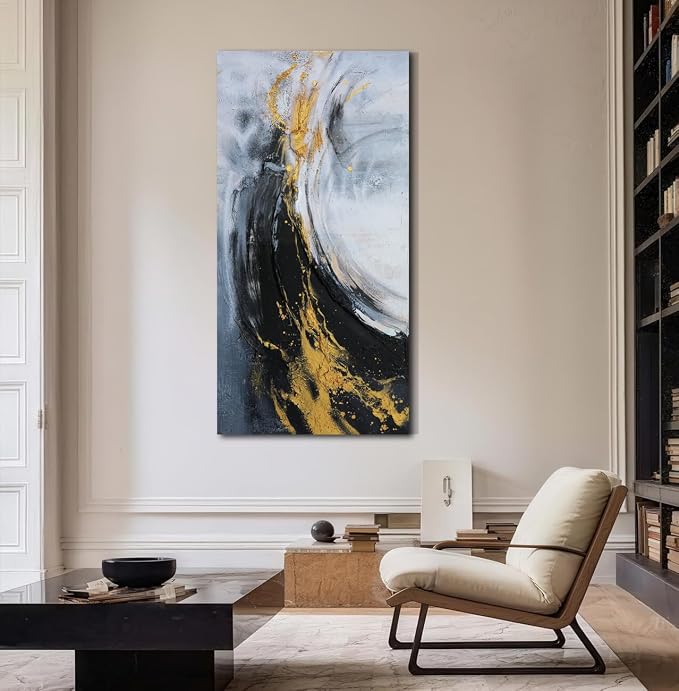 Acocifi Textured Abstract Canvas Wall Art for Living Room 48"x24" | vertical or horizontal hanging, waterproof, non-fading, artwork for office bedroom home decor, easy to hang