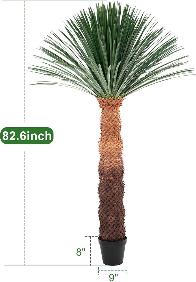 8.6FT Artificial Agave Plant in Black Pot, 103 Inch Tall Faux Agave with Removable White Coating, Fake Floor Plant for Indoor Outdoor Front Porch Patio Home Office Hotel Desert Style Decor