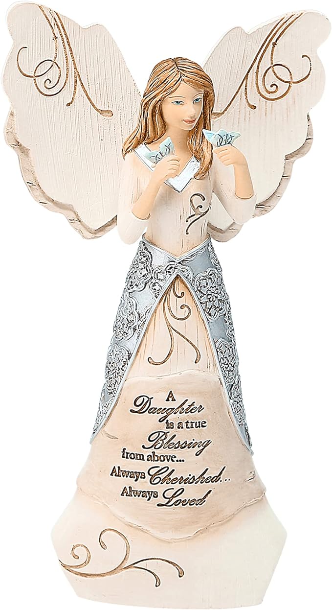 Pavilion- Daughter - 6" Angel Holding Butterflies,Beige