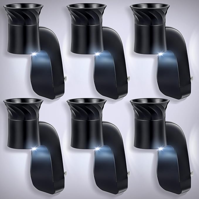 Hohean 6 Pcs Wall Fragrance Plug with Night Light Compatible with Bath and Body Works WallFlower Refills (No Fragrance Included), ETL Certified, Rotatable Scent Control Plug for Home/Office (Black)