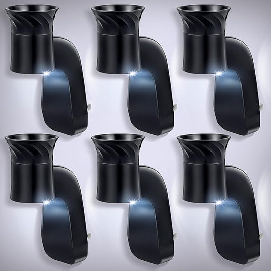 Hohean 6 Pcs Wall Fragrance Plug with Night Light Compatible with Bath and Body Works WallFlower Refills (No Fragrance Included), ETL Certified, Rotatable Scent Control Plug for Home/Office (Black)
