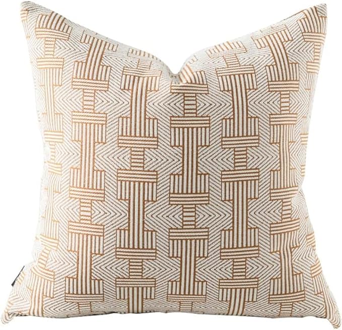 Croker Horse 20x20'' Inches Throw Pillow Cushion Cover - Emma Orange Birch Stripe Pattern Couch Sofa Pillow Covers for Living Room Bedroom