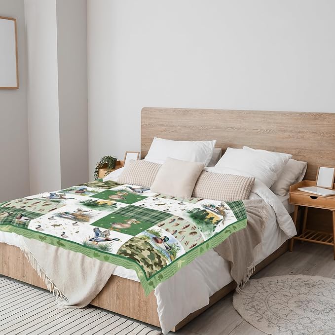 Wxiben Mallard Duck Throw Blanket - Wild Duck Gifts Blanket for Boys Girls Aniaml Throw Blankets for Ducks Lovers Kids Women Men Gifts Ducks Blankets for Home Couch Bed Outdoor 60 x 50 Inches