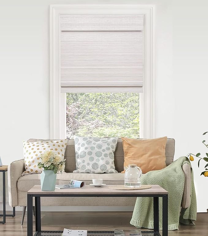 LazBlinds Cordless Bamboo Roman Shades for Windows 33'' W x 60'' H | Protecting Privacy, Real Natural Bamboo Material, Bamboo Blinds for Bedroom Living Room Office Indoor