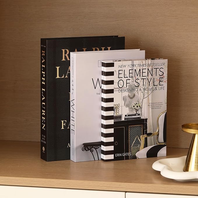 Set of 3 Decorative Books for Home Decor,Stylish Fake Books for Decoration, Aesthetic Decor Books Set for Coffee Table,Bookshelf,Mantel,Living Room,Hotel,Villa Decor,Storage Box for Photos