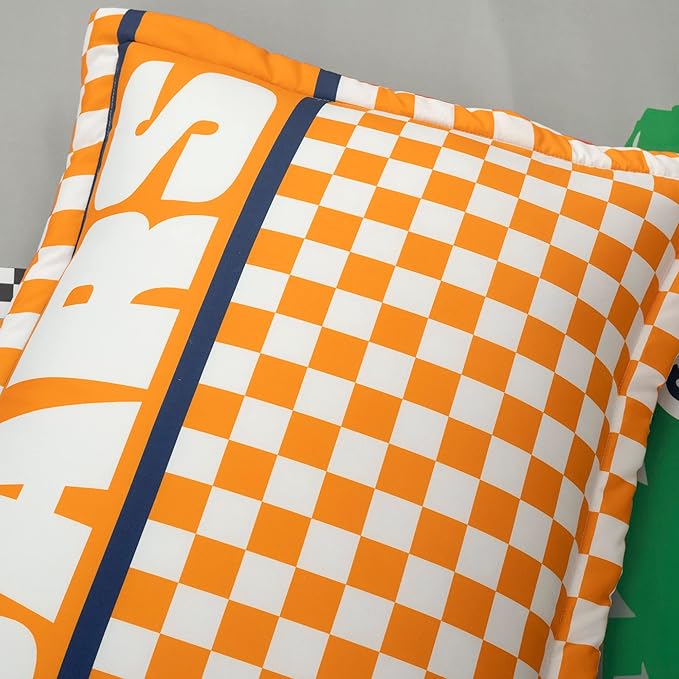 Lush Decor Racing Cars Reversible Comforter Queen Size 5 Piece Set Full/Queen Gray & Orange - Kids Bedding Set Queen Comforter - Car Decor