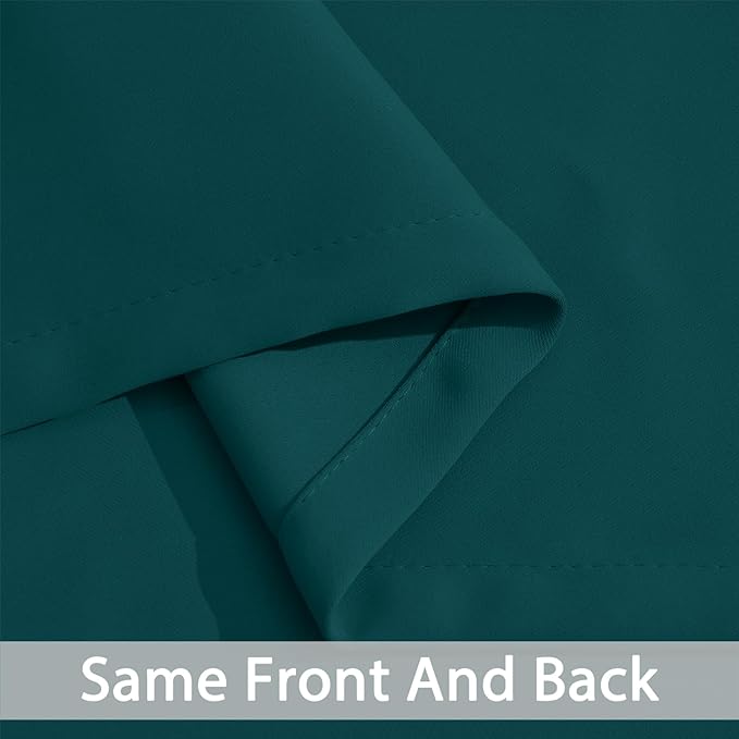 Yakamok Blackout Curtains for Bedroom 2 Panels Set 72 Inch Length Thermal Insulated Room Darkening Dark Black Out Drapery Grommet Window Treatments Drapes for Living Room,52x72, Dark Teal