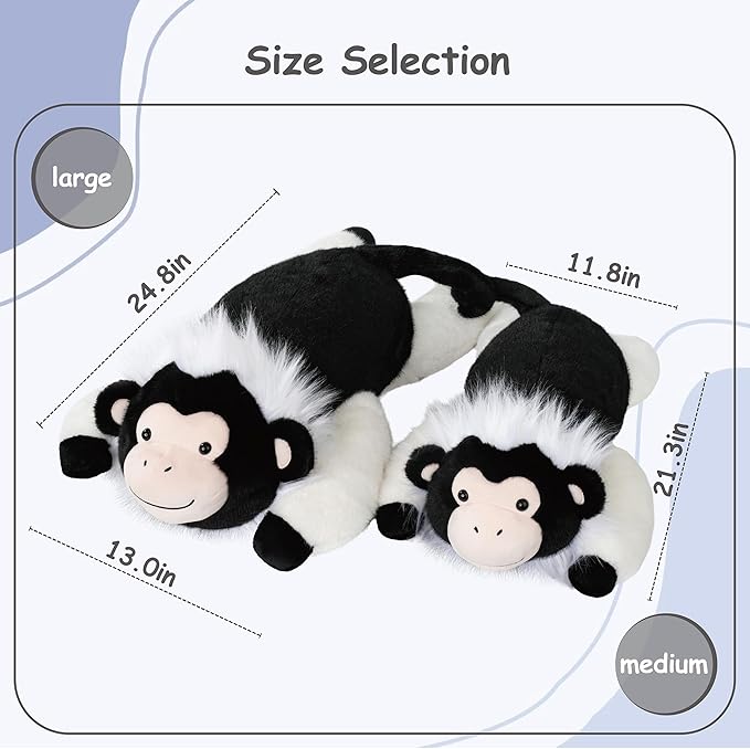 GILFWM Weighted Stuffed Animals Monkey - 21.3" Cute Toy Pillow Plushie Gifts for Kids Boys Girls & Adults, 3 lbs Soft Washable Plush Pillowfort