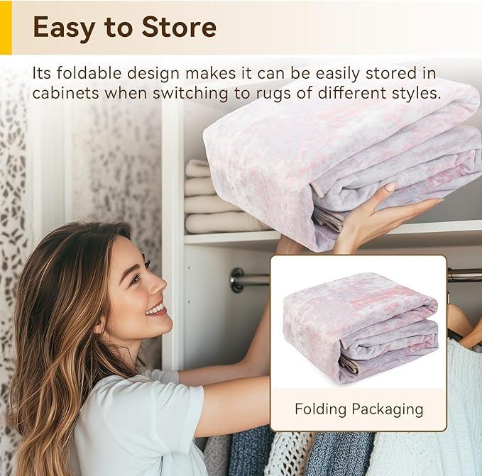 RELEANY Washable Area Rugs 8ft Non-Slip Modern Abstract Soft for Living Room Entryway Bedroom Nursery, Print Pattern, Grey Pink