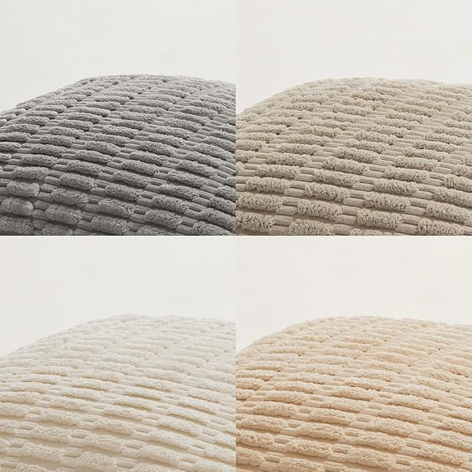 Fancy Homi 4 Packs Decorative Throw Pillow Covers for Living Room Couch Bed, Modern Farmhouse Boho Home Décor Accent Cushion Case, 16" x 16" (Pack of 4), Neutral