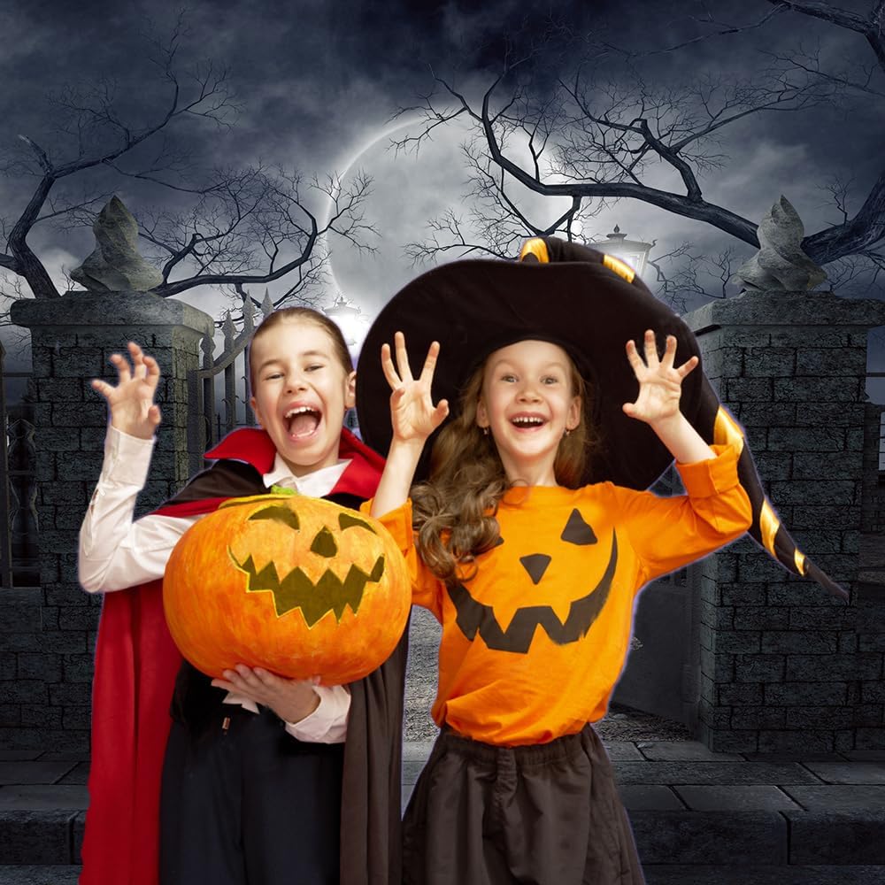 CHAIYA 8x8ft Halloween Backdrop Background Nightmare Before Christmas Backdrop for Photography Zombie Themed Photo Booth Party Decorations CY034