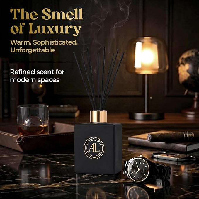 Black Reed Diffusers for Home | Premium Fragrance Diffuser | Reed Diffuser Sticks in Oil Set with Sunlit Citrus Scent | Smell Good Stuff | Long-Lasting Oil for Bathroom & Office (5 oz)
