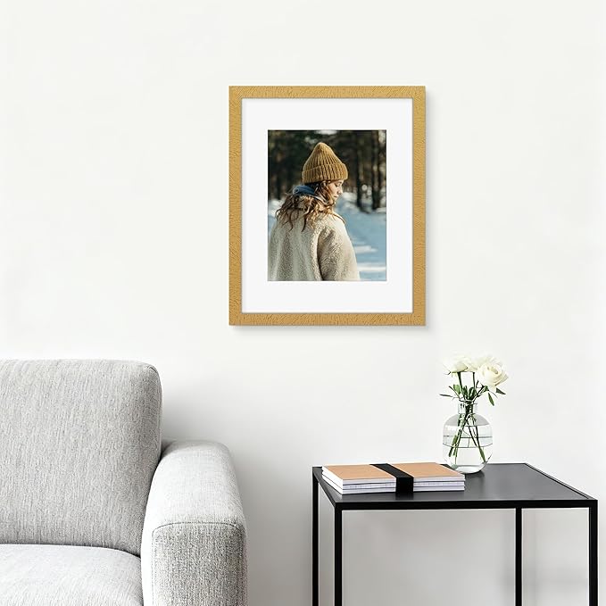 Picrit 16x20 Picture Frame Set of 12, Display Photos 11 x 14 with Mat or 16 x 20 without Mat, Wall Gallery Poster Frames Display for Home Decor, Gold