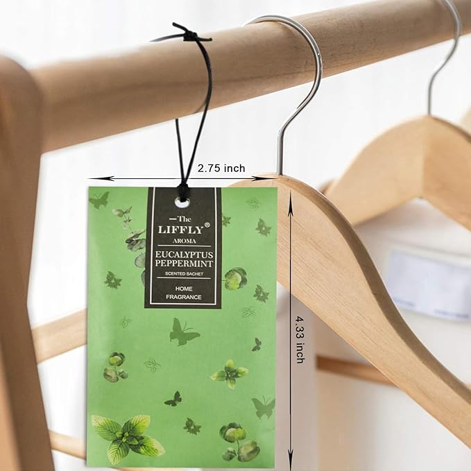 14 Packs Eucalyptus Peppermint Scented Sachets Bag fit Drawers and Closets Long Lasting