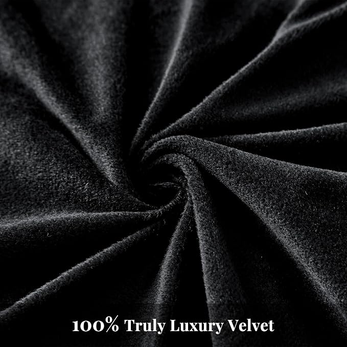 WARMDERN Black Flannel Velvet Duvet Cover King Size Duvet Cover Bedding Sets, 3pcs Ultra Soft Luxury Textured Modern Crystal Velvet Duvet Covers with Zipper Closure(Black, King)