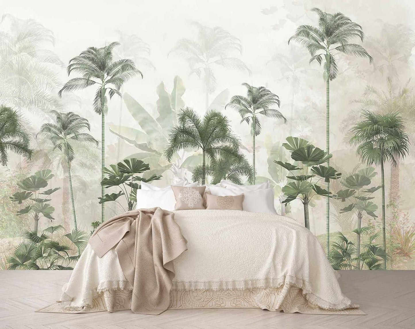 Tropical Forest Landscape Design Mural, Wallpaper can be Used to Decorate The Bedroom, Living Room, Bathroom Background Wall（Not Peel and Stick）