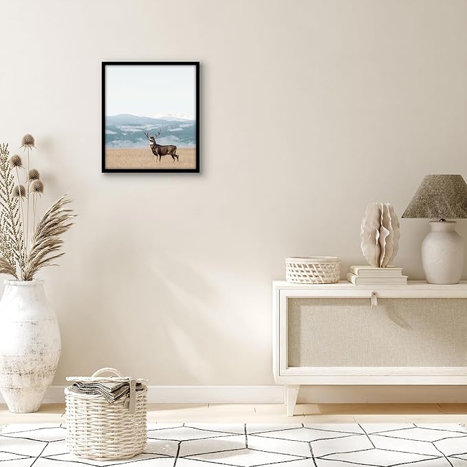 Americanflat 14x16 Picture Frame with Polished Plexiglass - Streamline Collection - Thin Border Picture Frame for Wall Display - Hanging Hardware Included - Black