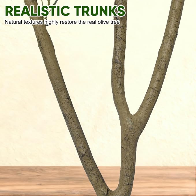 Timoo Faux Olive Tree 6FT Tall Olive Trees Artificial Indoor with White Planter, Artificial Plants Indoor Faux Tree with Realistic Leaves and Lifelike Fruits, Fake Plant for Home Office Decor