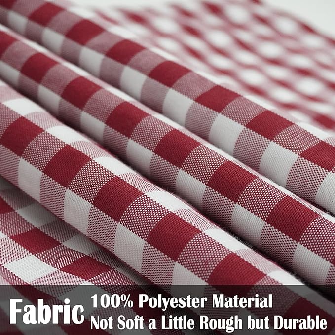 CARRIE HOME Red Plaid Throw Pillow Covers 18 x 18 Set of 2 Burgundy Gingham Pillow Covers 18x18 Christmas Decor for Bedroom