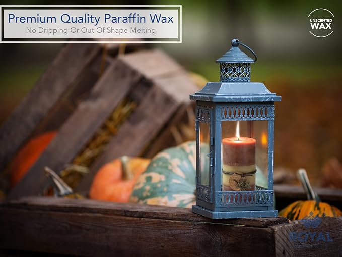 Royal Imports 3"x6" Fall Pillar Unscented Candles for Thanksgiving, Autumn, Halloween and Harvest, Rustic Farmhouse Wedding & Holiday Home Decor, Dripless & Smokeless, Set of 6 - Brown Ombre Wax