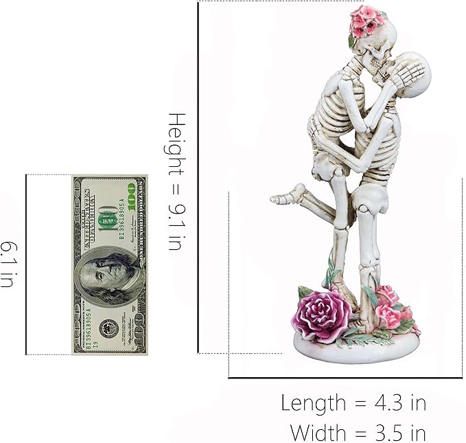 Skeleton Couple Embracing Decor Statue , Skull Halloween Decoration Home Decor Party Decorations,Skull Collectible Figurines,Vintage Resin Sculpture Home Decoration, Personalized Wedding Decoration