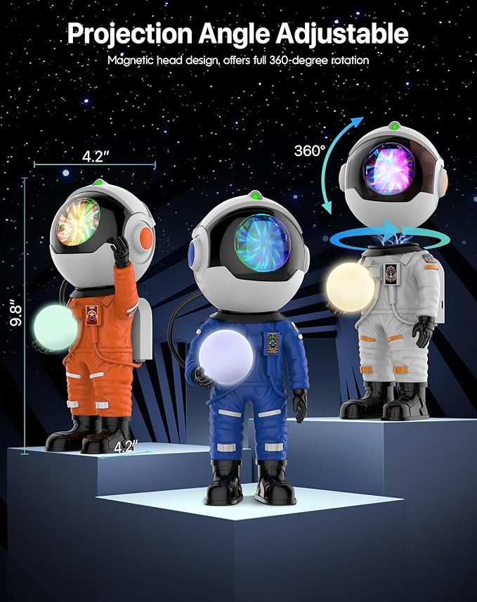 Rossetta Astronaut Galaxy Projector, Star Projector for Bedroom, LED Night Light for Kids Room with Timer and Remote, Gifts for Kids, Adults, Party, Birthday, Christmas, Easter