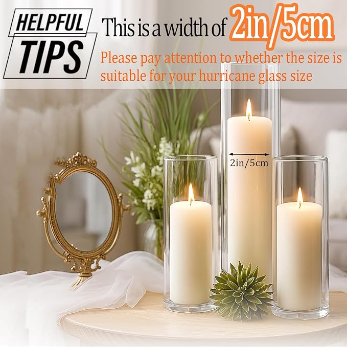 72 Pack White Pillar Candles Bulk Set, 2x3 2x6 2x8 Inch - 24 Each Size, Dripless Smokeless Clean Burning for Wedding Centerpieces, Home Decor, Church, Romantic Ambiance！