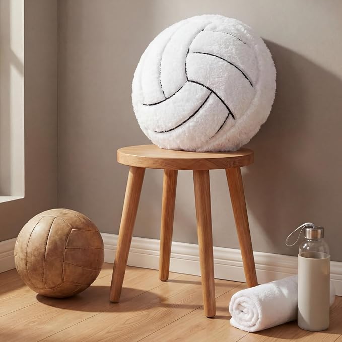 Juexica 18-inch Sports Throw Pillows Fluffy Stuffed Soccer Basketball Baseball Pillow Plush Toy Sport Cushion for Room Decor Birthday Present