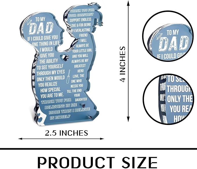 To My Dad – Best Dad Ever Gifts, Valentines Fathers Day Daddy Gifts from Daughter or Son, Golf Dog Bonus Father in Law Birthday Gift