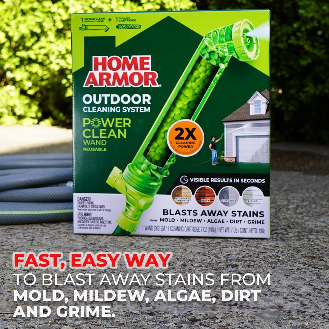 Home Armor Refill Cleaning Cartridge, 1 Pack, For Use with the Power Clean Wand, 2X Cleaning Power of Ordinary Outdoor Cleaners, Single Use Cartridge