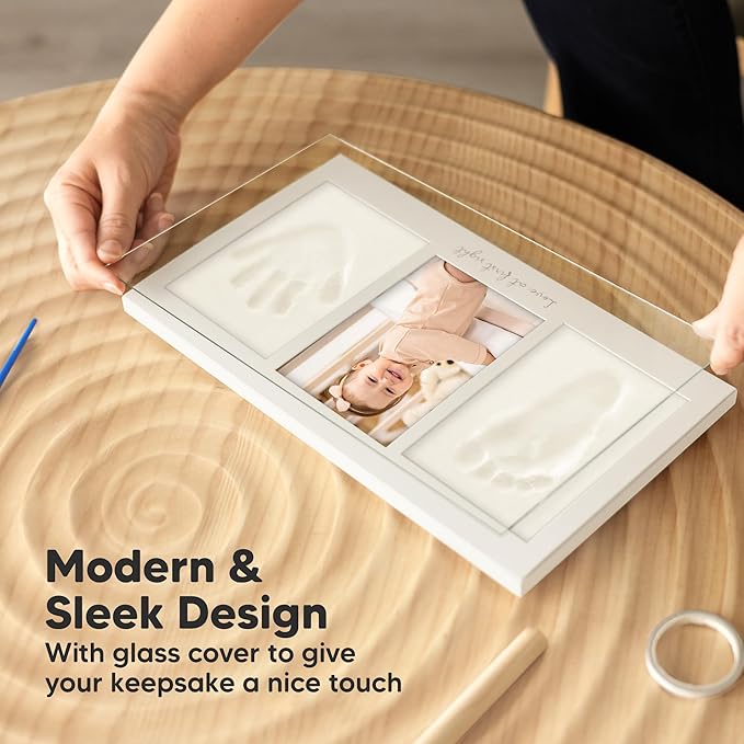 KeaBabies Baby Hand and Footprint Kit and First 5 Years Baby Memory Book Journal - Kids Prints Duo Photo Frame for Newborn - 90 Pages Hardcover First Year Keepsake Milestone Book for Boys, Girls